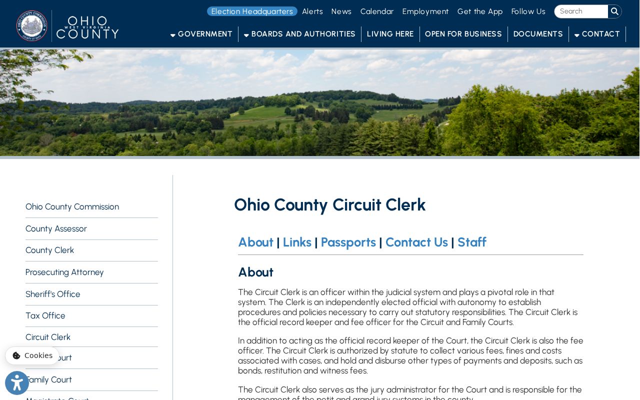 Ohio County Circuit Clerk court docket contact and file room information