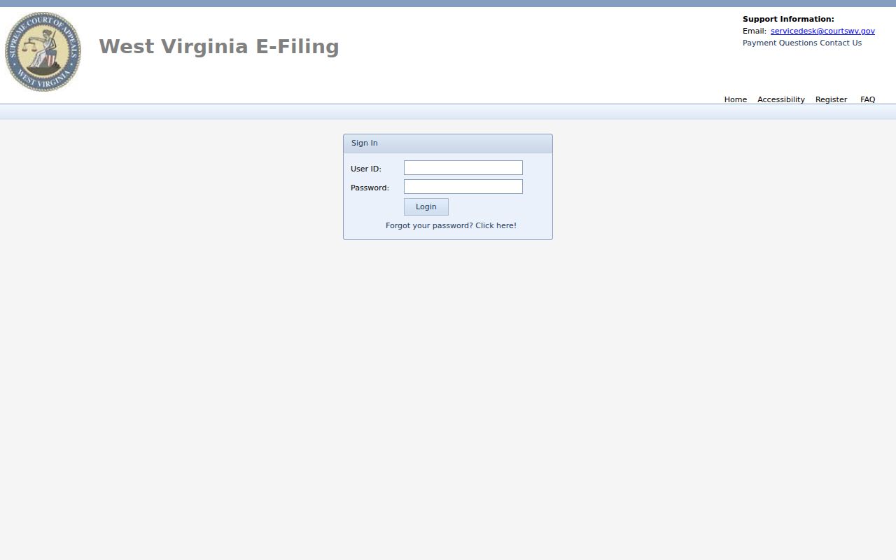 Ohio County civil docket West Virginia E-Filing login